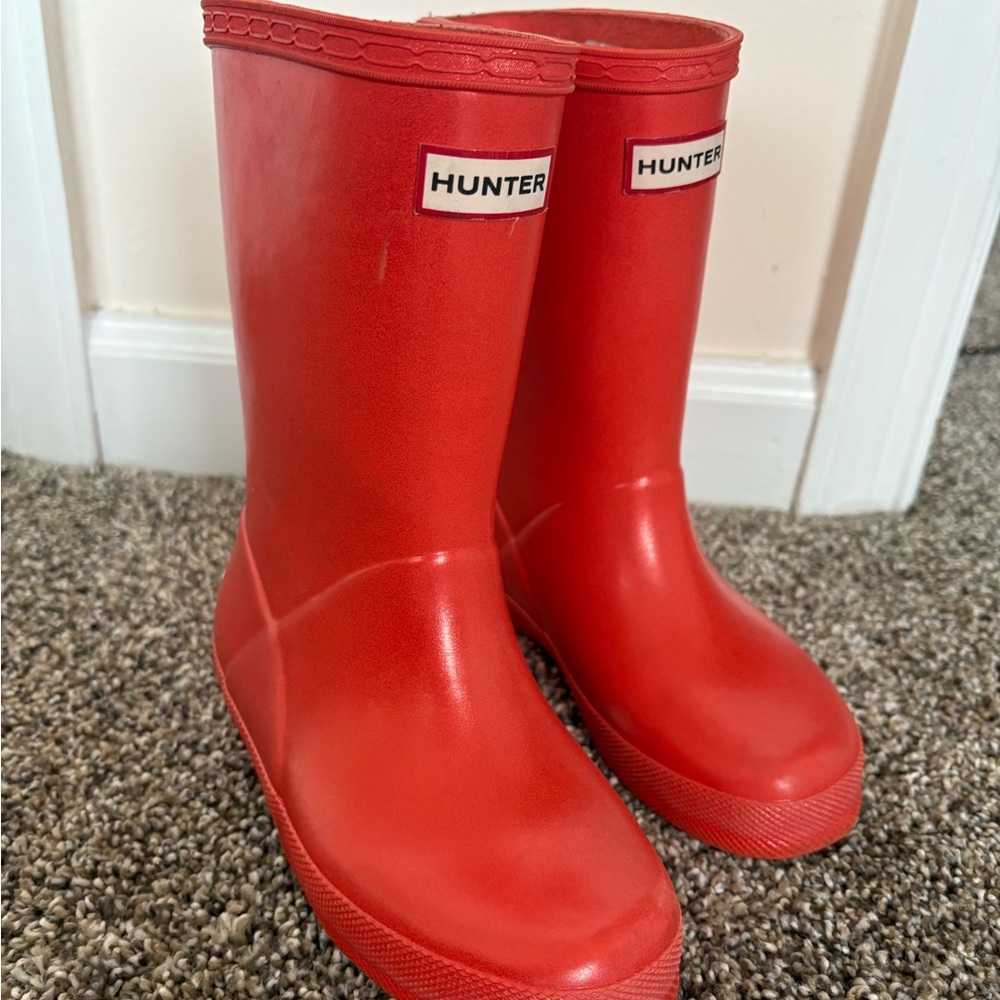 Hunter Kids Red Rain Boots